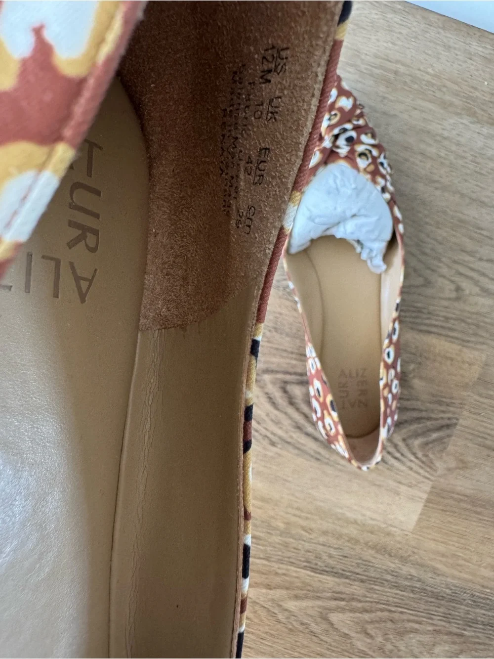 Naturalizer Rust Leopard-Print Pointed Knot Flats
